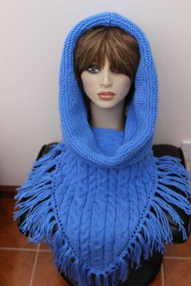 Knitting Pattern for Ladies Cowl Chunky Yarn- Neck Warmer Knitting Pattern- Scarf Knitting Pattern, Hoodie Knitting Pattern- KP604