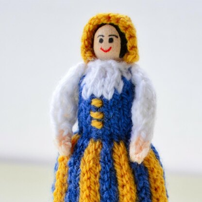 Finland National Costume Peg Doll Knitting Pattern