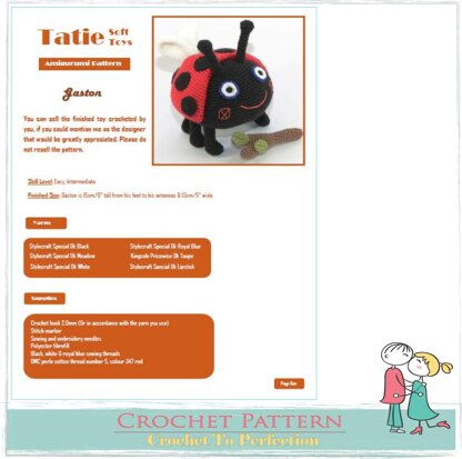 gaston the ladybird soft toy