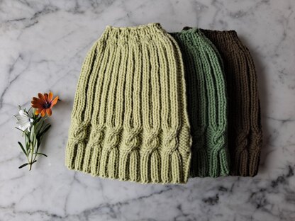 Simple Cable Messy Bun Hat