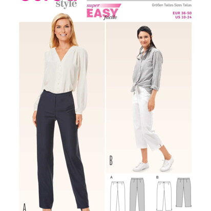 Burda Women's Trousers Sewing Pattern B6681 - Paper Pattern, Size 10-24