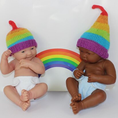 FREE Preemie Baby RAINBOW Stalk Beanie and Pixie Hats