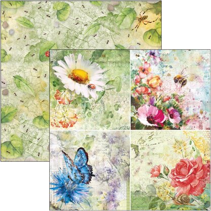 Ciao Bella Double-Sided Paper Pack 90lb 6"X6" 24/Pkg - Microcosmos, 12 Designs/2 Each