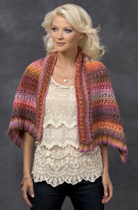 Sunset Wrap in Red Heart Boutique Treasure - LW3297