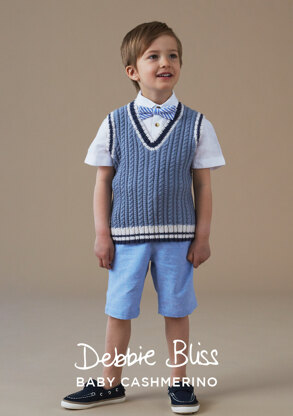 Chester Tank Top - Knitting Pattern For Kids in Debbie Bliss Baby Cashmerino