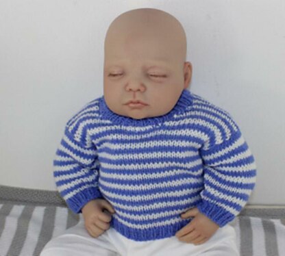 Baby Stripe Sweater, Bobble Beanie & Teddy Bear