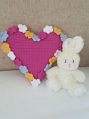 Spring Flowers Heart Cushion