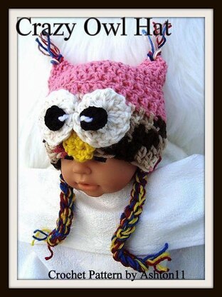 Crazy Owl  Hat | Crochet Pattern by Ashton11