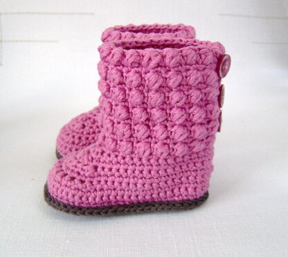 Bubble Stitch Baby Booties