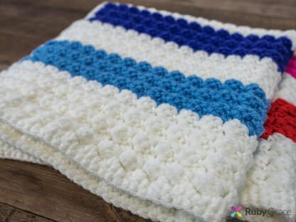 Sassy Rose Sedge Stitch Crochet Blanket