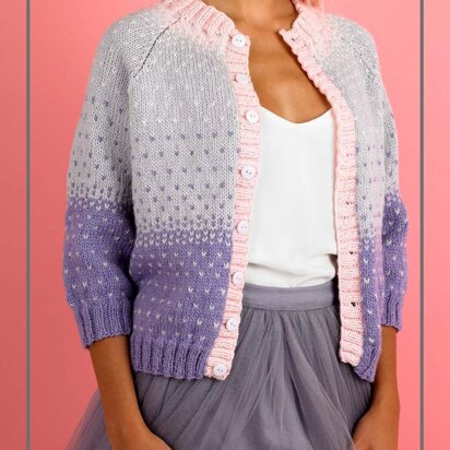 Confetti Cardigan - Free Cardigan Knitting Pattern in Paintbox Yarns Wool Mix Aran