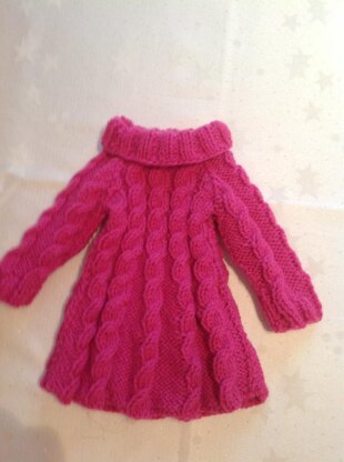 Cable dress for 18" doll