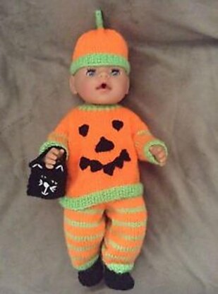 Halloween Pumpkin Costume for doll