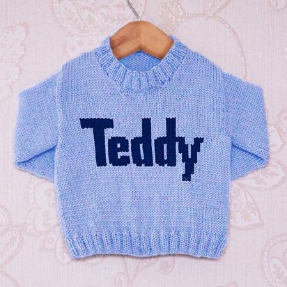 Intarsia - Teddy Moniker Chart - Childrens Sweater