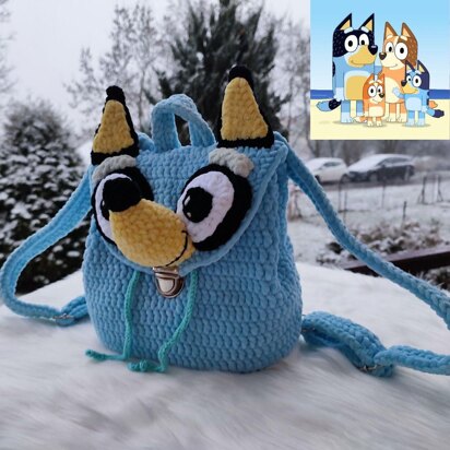 Bluе Нееlеr FАМILY crochet patterns, Bluе Dog - Backpack