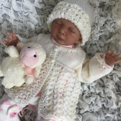 Lacy Cardi & Hat for preemies