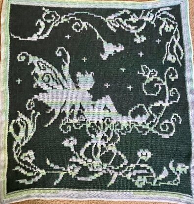 Garden Fairy Mosaic Crochet Throw - REVERSIBLE