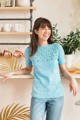 Tea Leaves Lace-Topped Tee in SweetGeorgia Superwash Sport - Downloadable PDF