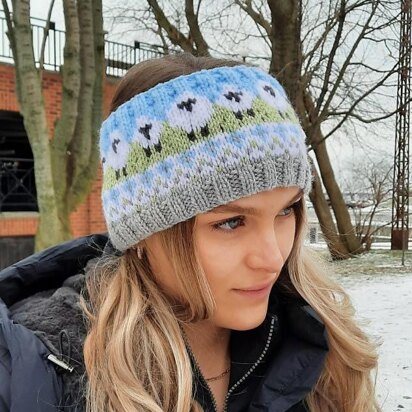 Serena HEADBAND, Sheep in the Pasture Headband - knitting pattern