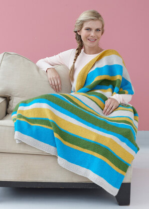 Summer Stripes Afghan in Lion Brand Vanna's Choice - L10491