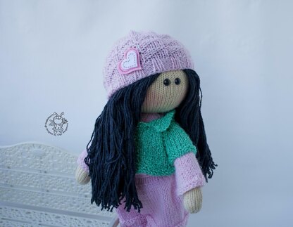 Jessica doll knitted flat