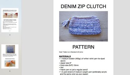 Denim Zip Clutch