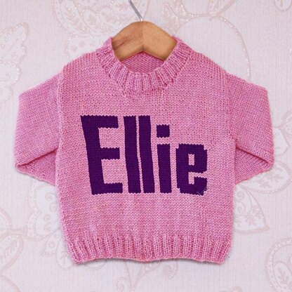 Intarsia - Ellie Moniker Chart - Childrens Sweater