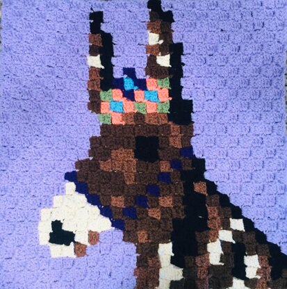 Sophia the Donkey PDF Digital Pattern Corner-to-Corner (C2C) Crochet Graphgan Square