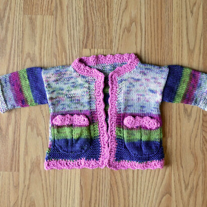 Cute Cardi in Universal Yarn Little Bird & Little Bird Colors - Downloadable PDF