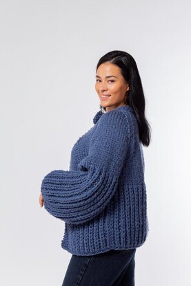 Sam Brioche Cardigan - Knitting Pattern for Women in MillaMia Naturally Soft Super Chunky by MillaMia