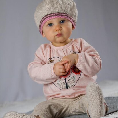 Molly May Beret and Shoes - Bc26 Baby Cakes by Little Cupcakes - knitting pattern