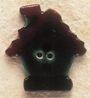 Mill Hill Button 43029 - Birdhouse Dark Green with Brown