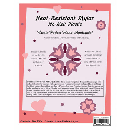 Quilting Creations Heat Resistant Mylar Template Sheet