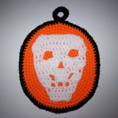 Halloween Skull Potholder/Hot Pad C-159