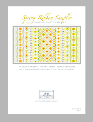 Riverdrift House Spring Ribbon Sampler Cross Stitch Kit