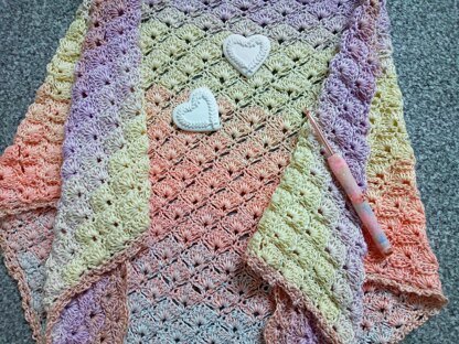 Crochet Summer Sunset Shawlette Pattern