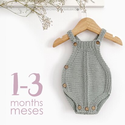 1-3 months - TWISTY DK Knitted Romper