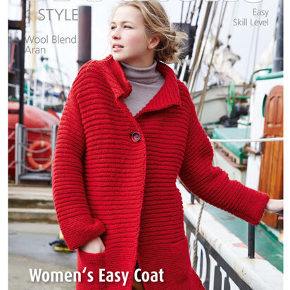 Women's Easy Coat in Patons Wool Blend Aran - 4044