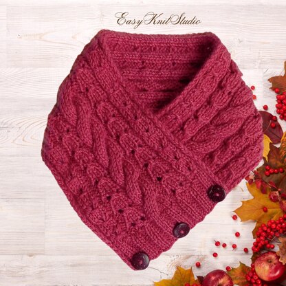 Cozy cable knitted cowl