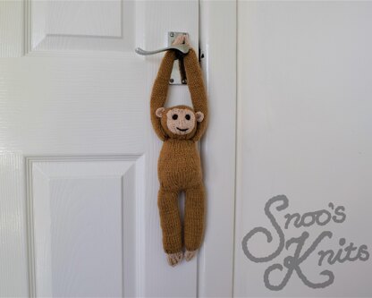 Hanging Monkey Chimpanzee Toy Two Sizes Knitting Pattern Snoo's Knits – Pattern Only