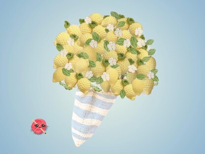 Lemon Flower Crochet Bouquet Blanket