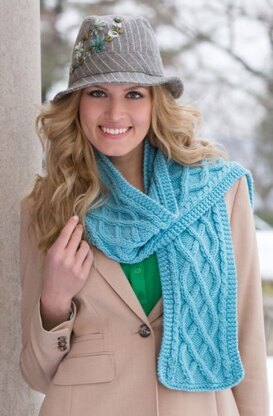 Cable Your Scarf in Red Heart With Love Solids - LW4282