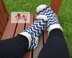 Chevron Illusion Slipper Socks- Adult Sizes