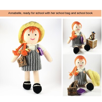 Annabelle schoolgirl doll knitting pattern 19019