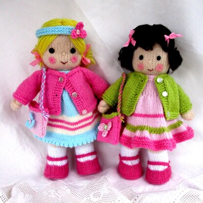 Polly and Kate - Knitted Dolls