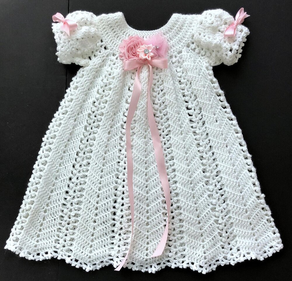 Crochet christening dress store pattern