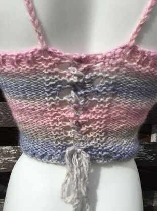 Easy Lace Up Crop Top Knitting pattern by Knitting Times Design