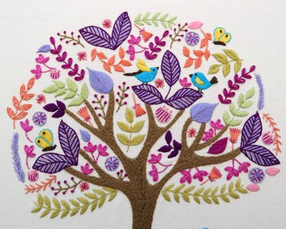 Stitchdoodles Folk Tree Stitchery, Hand Embroidery Pattern