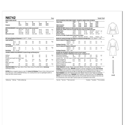 New Look Misses' Jacket and Coat 6742 - Paper Pattern, Size XS-S-M-L-XL