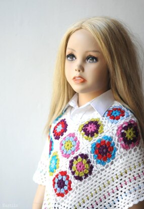 Little Flowergirl toddler crochet poncho